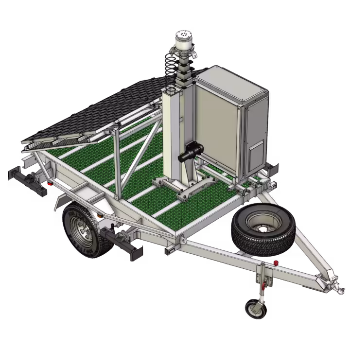 APAC AMT Trailer with 2-Panel solar enclosure electric winch-up mast