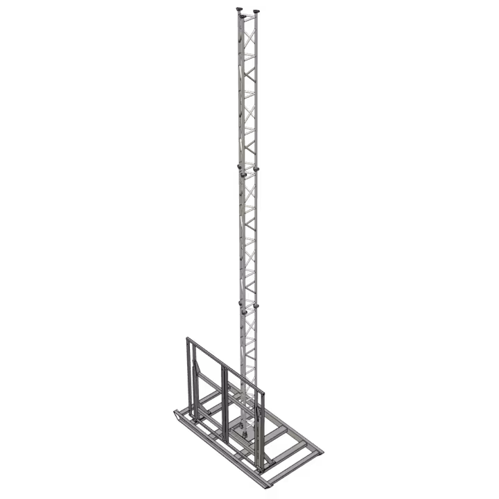APAC deployable galvanised steel skid with 10m hinging AL340 tower