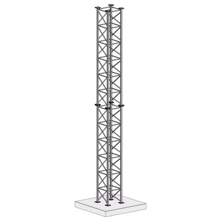 Galvanised square lattice tower, four-leg design