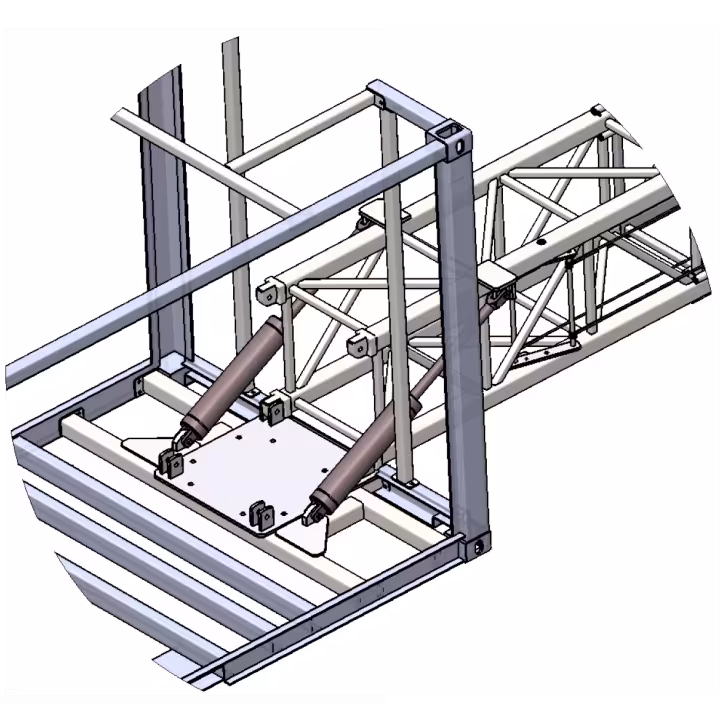 HCT shipping container tower - lifting mechanism isometric view