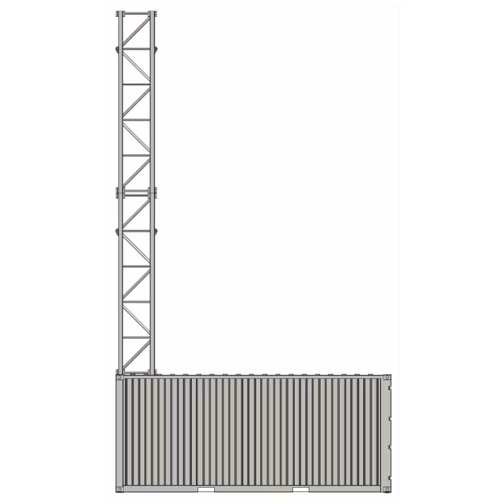 HCT shipping container tower stencil - side view