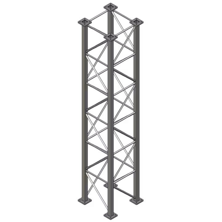 GT800 galvanised steel lattice tower module 6m