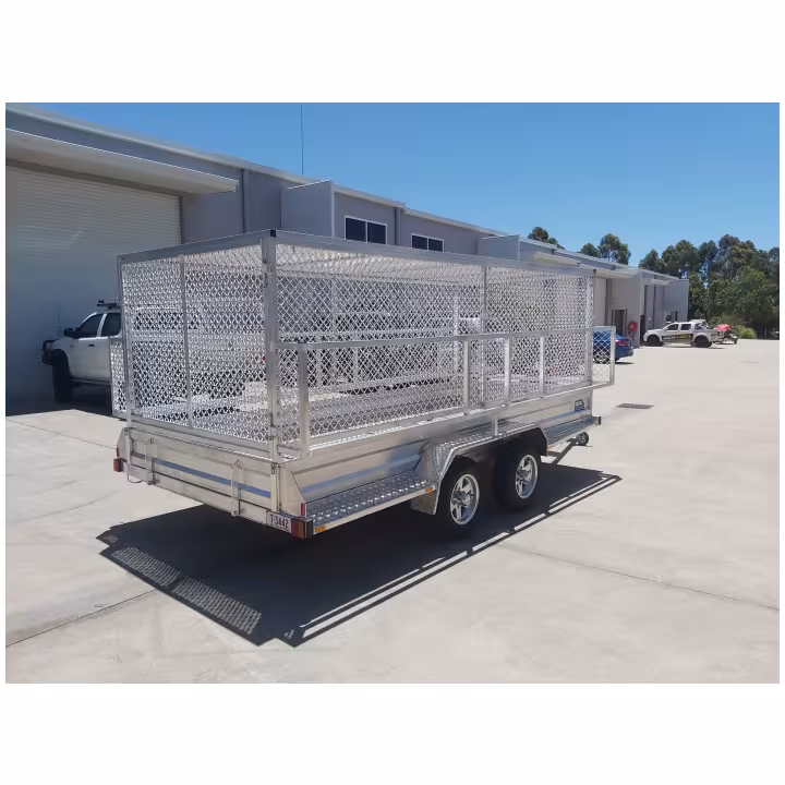 rear angled view of surf lifesaving gear and equipment trailer