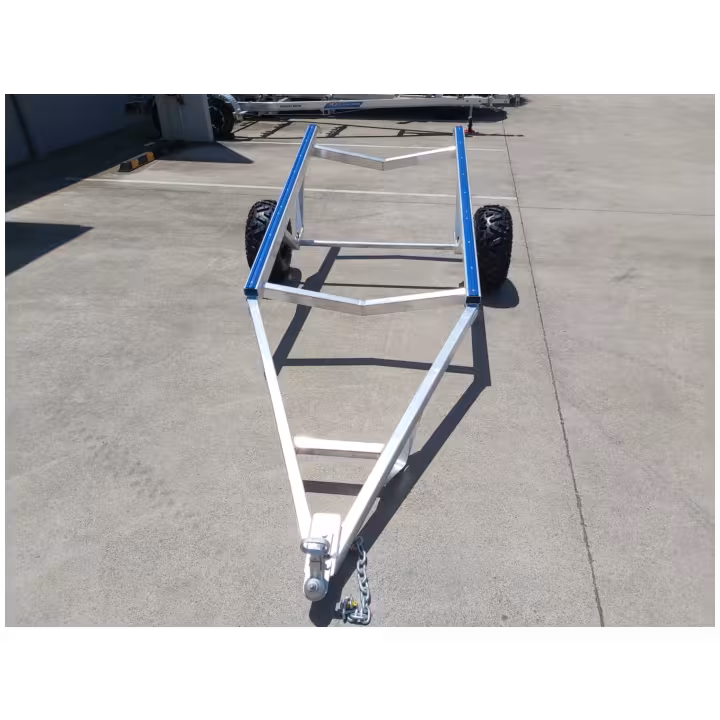 Aluminium IRB flood boat trailer front view