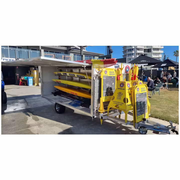APAC Beach Arena Trailer Model One - kitted out left hand view