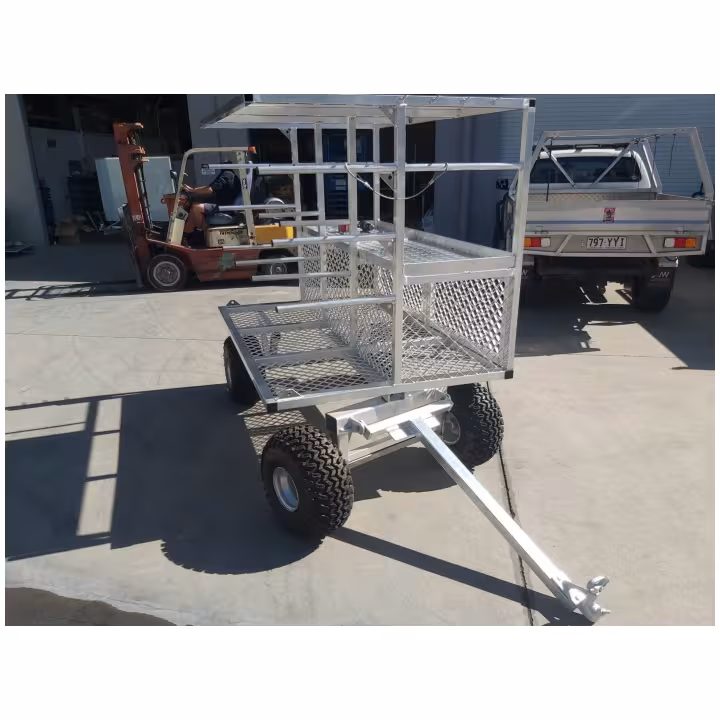 Front view of surf lifesaving beach trolley