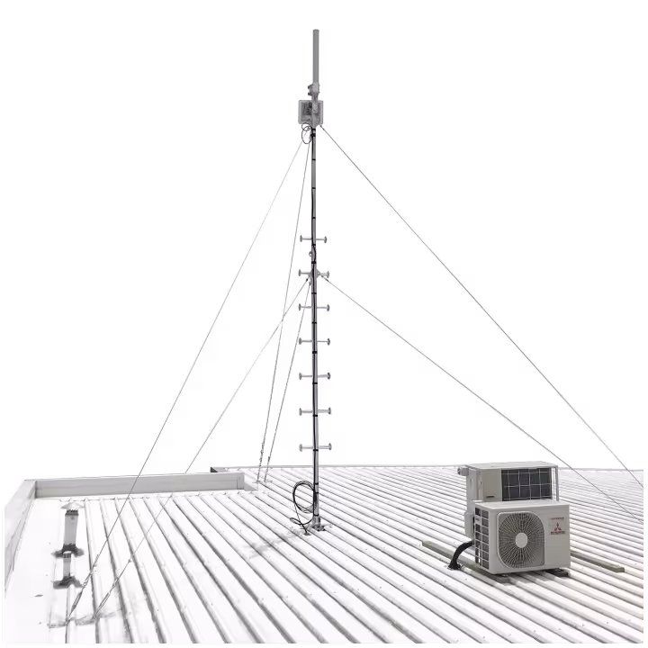 Climbable aluminium roof mast pegged monopole 5m