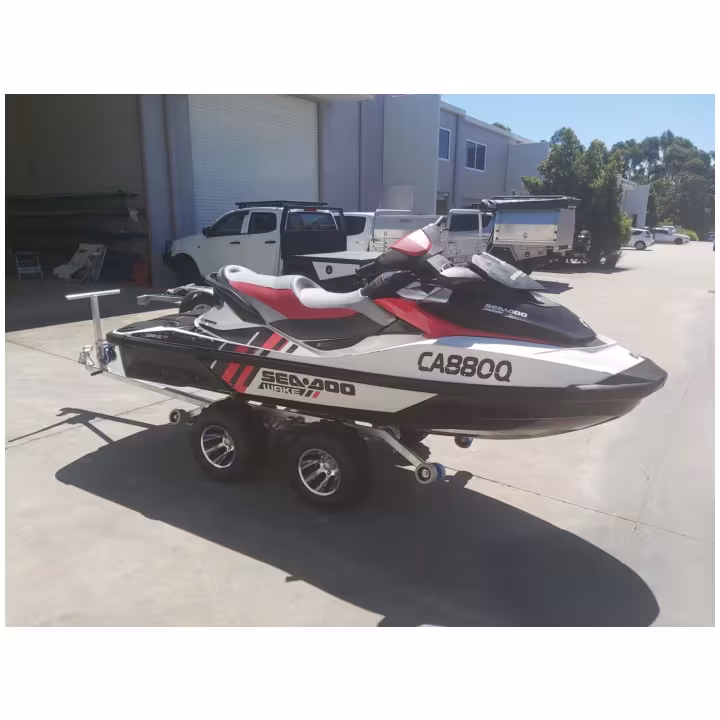 Seadoo jetski mounted on dolly
