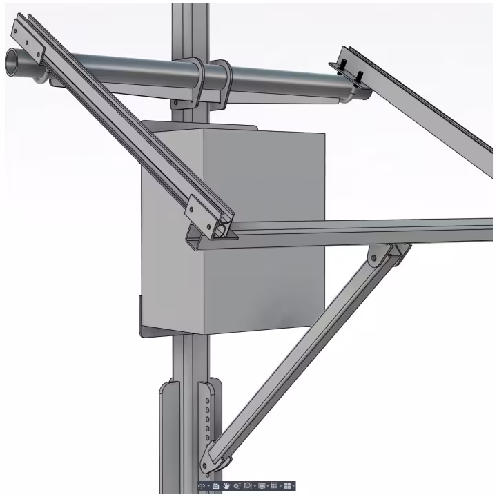 QUT Flux S250 Mast with enclosure and solar bracket