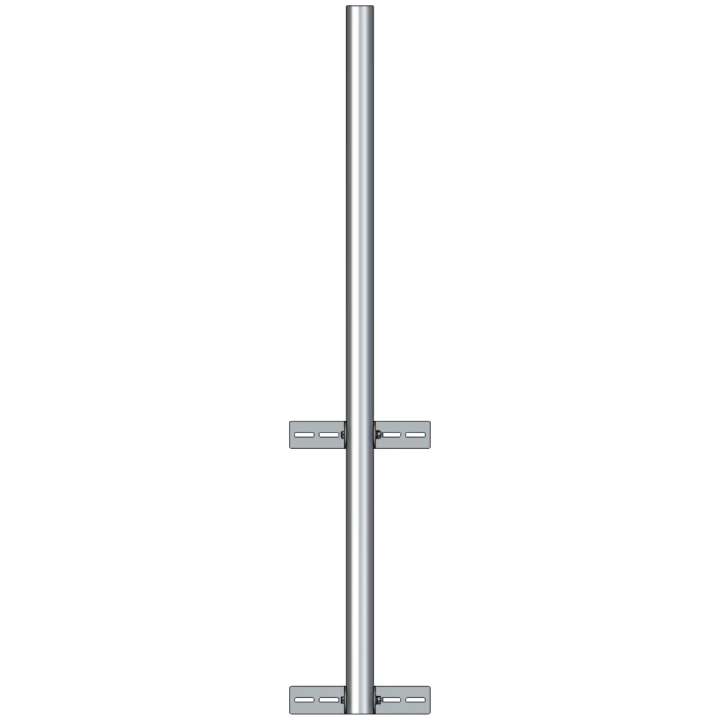 APAC GM76W Galvanised Steel Wall Mount Mast, 76 mm Pole, 2m - Front View (AP-WM-GM76W-2)