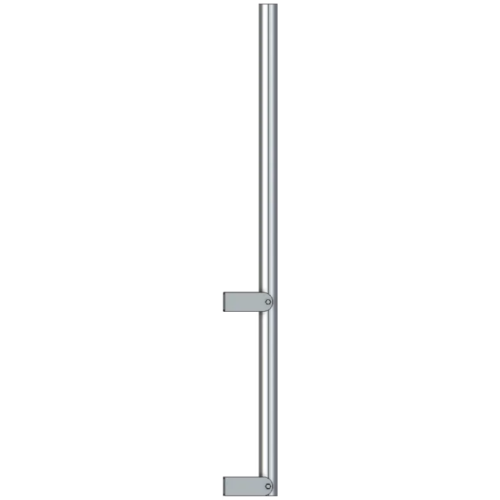 APAC GM76W Galvanised Steel Wall Mount Mast, 76 mm Pole, 2m - Side View (AP-WM-GM76W-2)