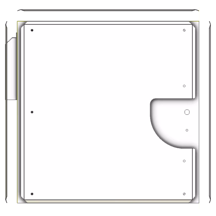AES Stainless Enclosure 800x800x400 with Vent and Sunshield - Front View
