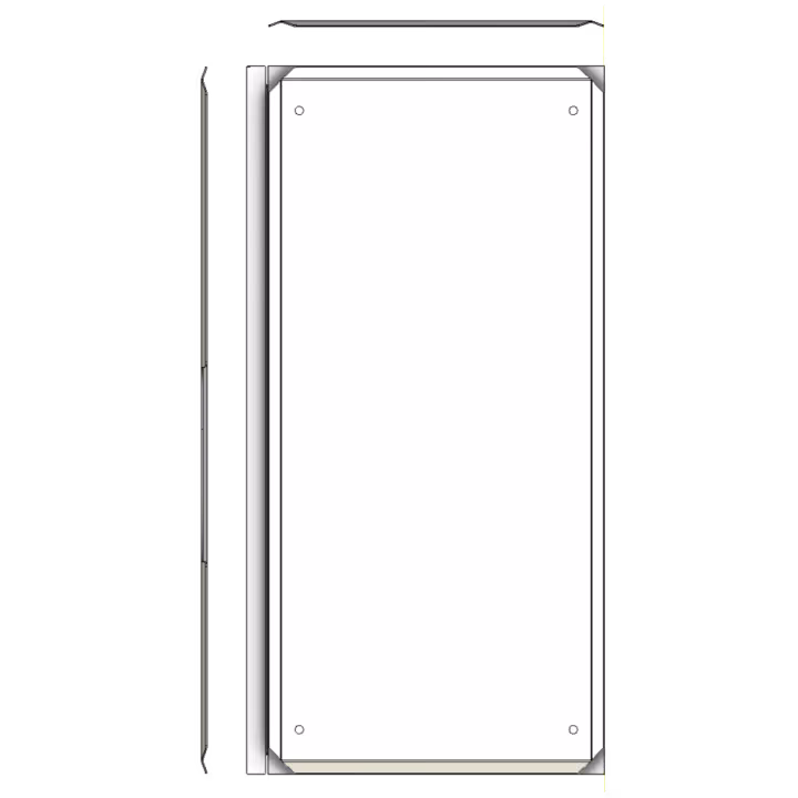 AES Stainless Enclosure 800x800x400 with Vent and Sunshield - Side View