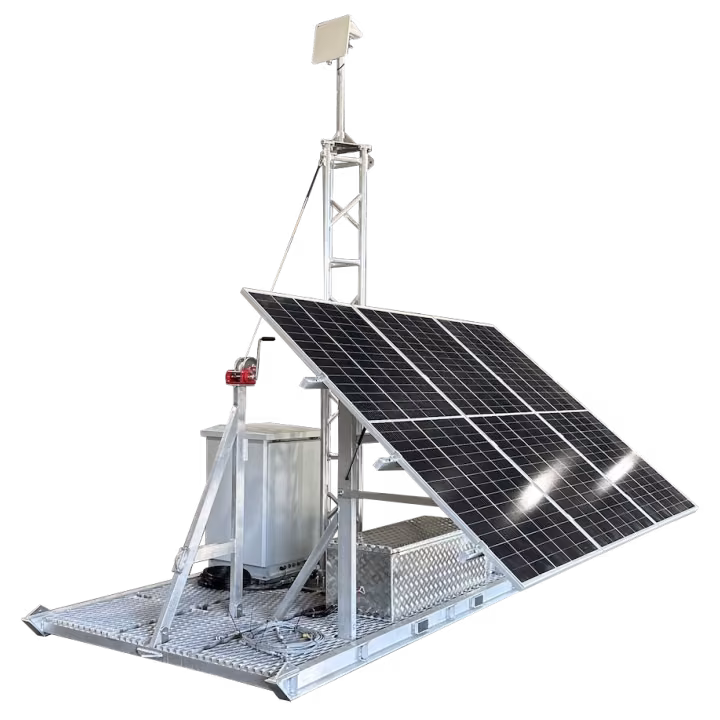 AL340 deployable aluminium skid with solar power and comms