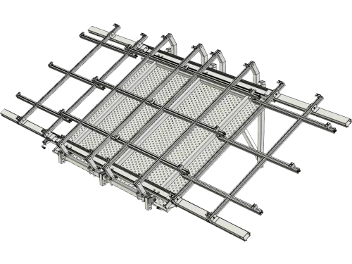 Four panel solar frame slide out - perspective view no panels