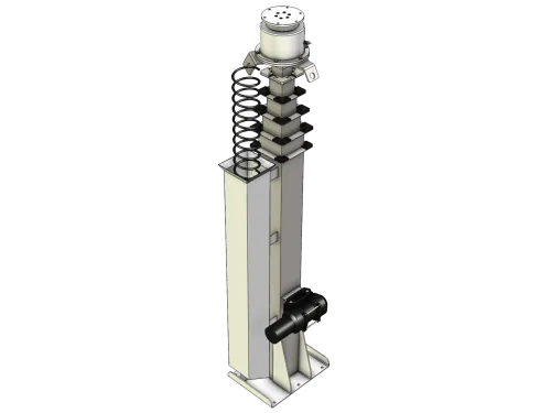 AP-RM-CWU8E-6S APAC winch up retractable mast 8m extended with rotator - perspective view