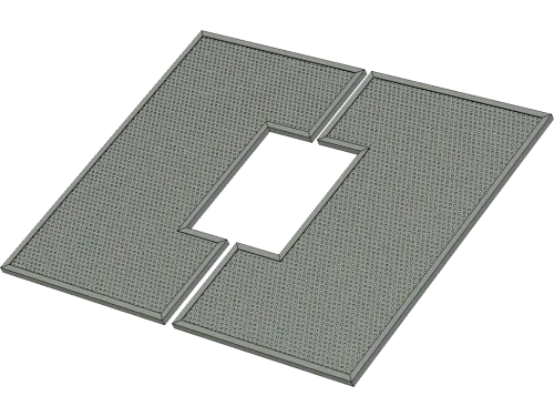 RF Isolation Screen for AL340 2-Panel Solar Frame - perspective view