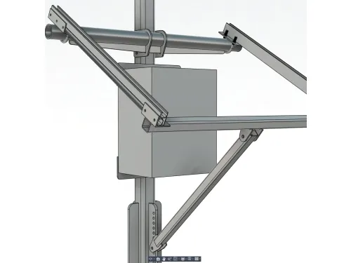 QUT Flux S250 Mast with enclosure and solar bracket
