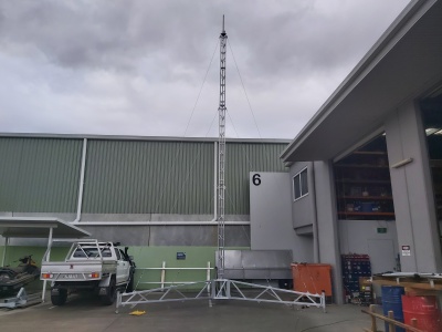 Aluminium lattice tower, communications, melbourne uni, weather monitoring