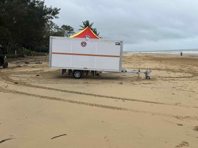 slsc mission beach, beach trailer, arena slsnsw