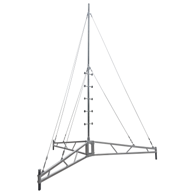 climbable aluminium tripod guyed mast