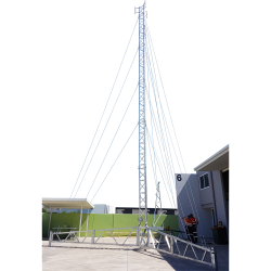 18 metre aluminium tripod tower with three sector headframe