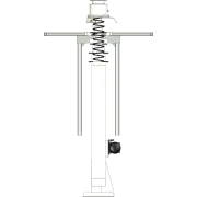 Aluminium Isolation Screen for Winch-raised retractable masts - side view