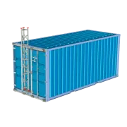 AL340 shipping container mounting interface bracket - shown fully assembled on container