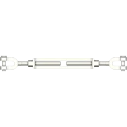 Turnbuckle with D-Shackle endings stainless style - front view