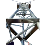GL450 galvanised steel lattice tower view upwards