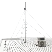 Climbable aluminium roof mast pegged monopole 5m