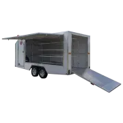 Dual Axle aluminium events trailer nippers open