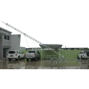 11m AL220 hinged tripod tower self-guyed hinged mast being winched up