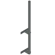 APAC GM76W Galvanised Steel Wall Mount Mast, 76 mm Pole, 2m - Main Image (AP-WM-GM76W-2)