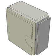 AES Stainless Enclosure 800x800x400 with Vent and Sunshield - Perspective