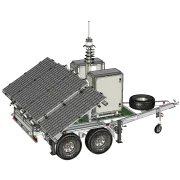 APAC AMT dual axle alloy trailer with collapsable mast perspective view