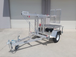 Aluminium Communications trailer, 7m mast height, communications mining