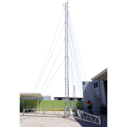 CURRENTLY UNAVAILABLE 18 metre aluminium tripod tower with three sector headframe