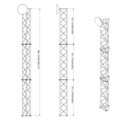 AL800 aluminium lattice tower, freestanding