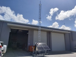 APAC Hinged communications skid, 3m, 7m, 10m, skid mounted mast. Queensland mining, telstra